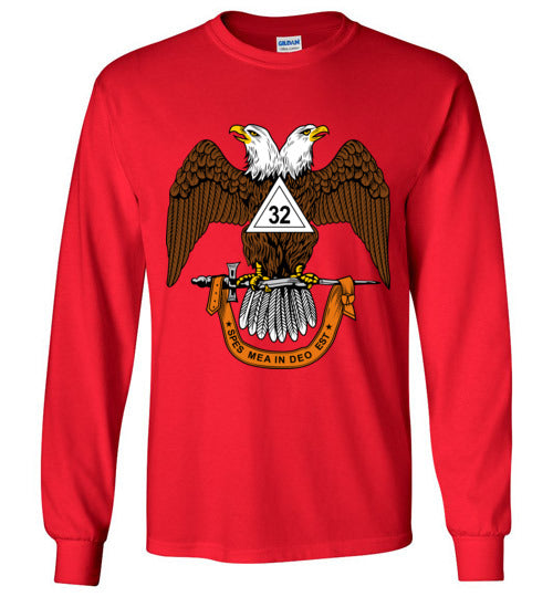 Scottish Rite 32nd Degree Mason Long Sleeve Shirt Wings Down