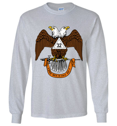 Scottish Rite 32nd Degree Mason Long Sleeve Shirt Wings Down