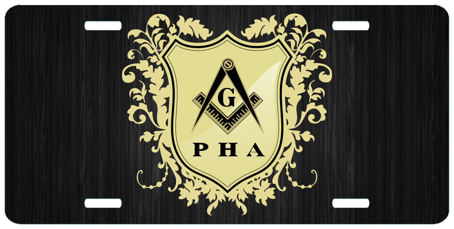 PHA Crest Masonic License Plate Prince Hall