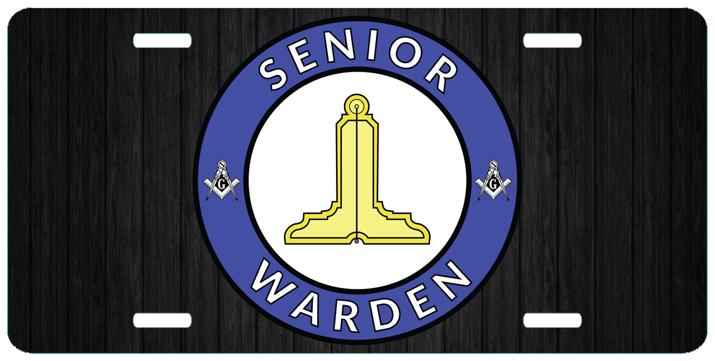 Senior Warden License Plate Masonic Officer SW Level Auto Car Tag