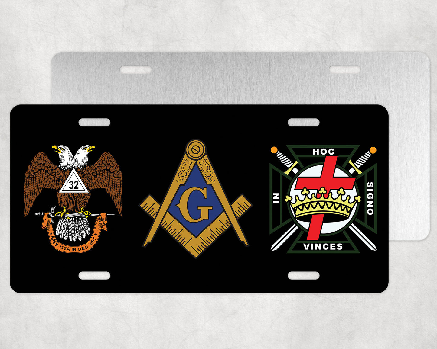 Masonic 32nd Degree Knights Templar WD License Plate Tag