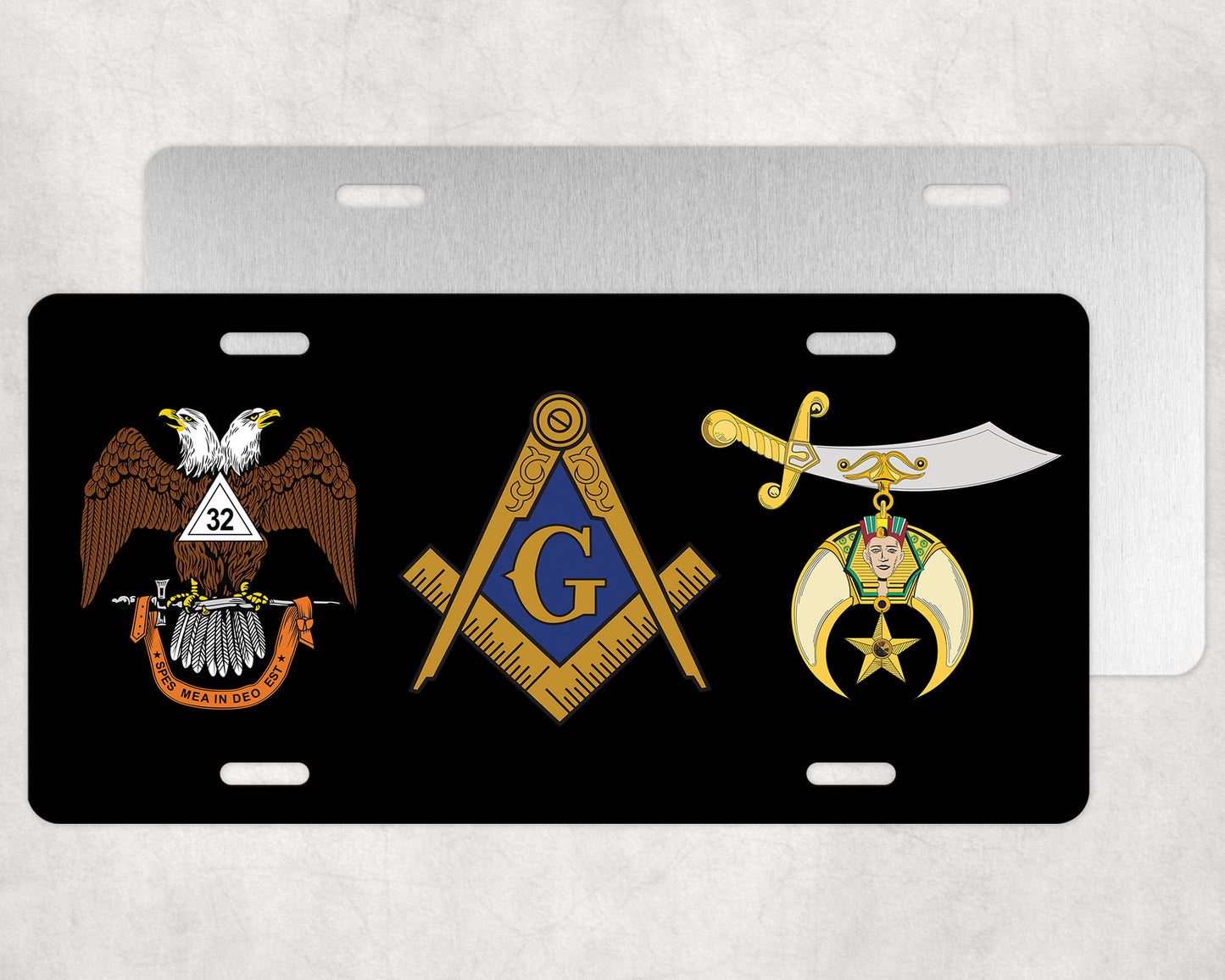 Masonic 32nd Shrine License Plate WD Auto Car Tag Emblem