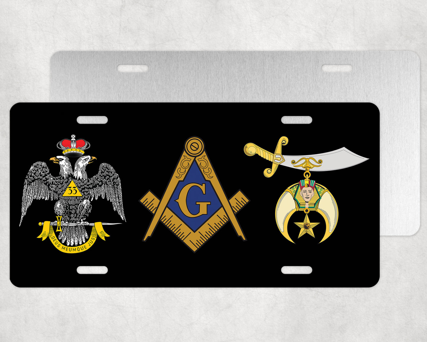 Masonic 33rd Shrine License Plate WD Auto Car Tag Emblem