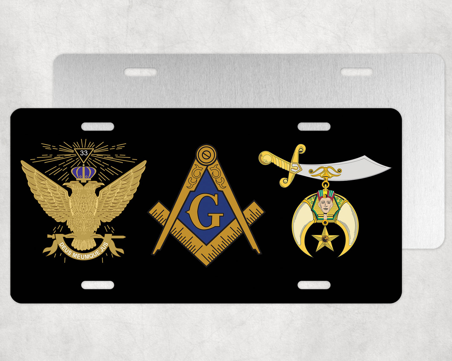 Masonic 33rd Shrine License Plate WU Auto Car Tag Emblem