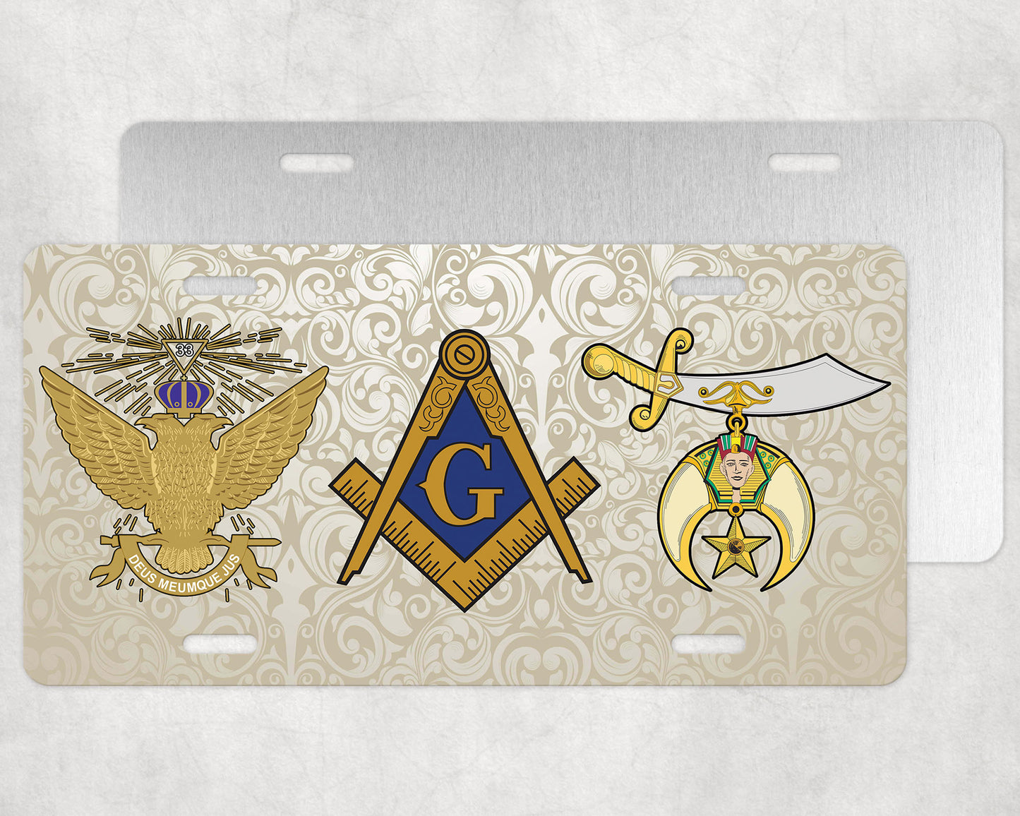 Masonic 33rd Shrine License Plate WU Antique Auto Car Tag