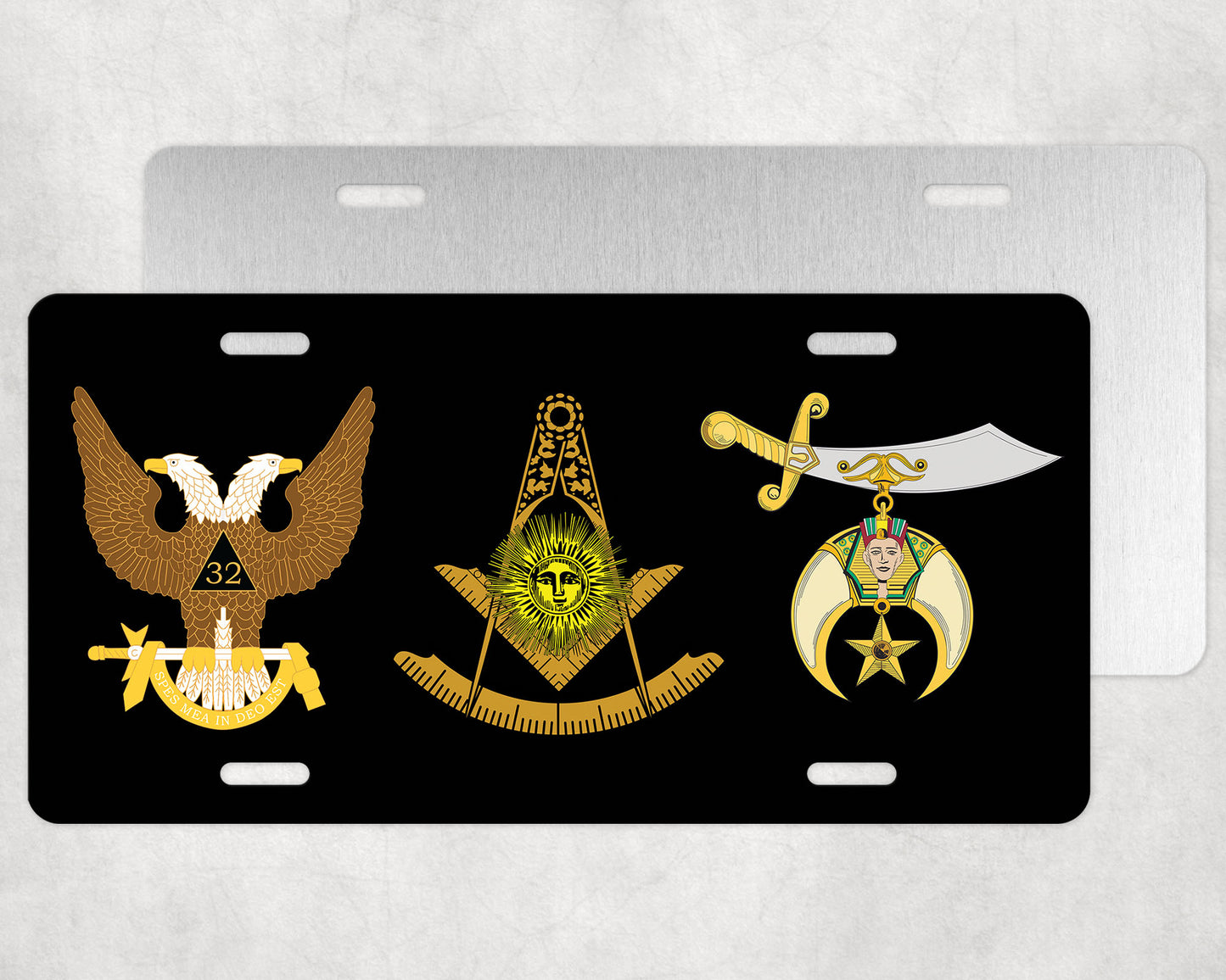 Past Master Mason 32nd Degree Shrine License Plate WU AASR Tag