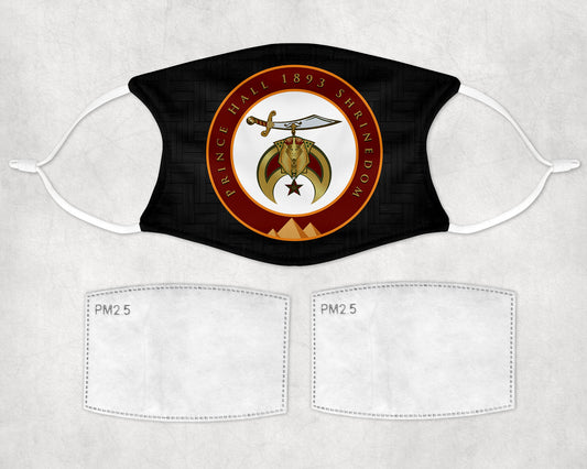 Prince Hall 1893 Shrinedom Face Mask Adjustable Filters Shriners Noble Shrine Facemask
