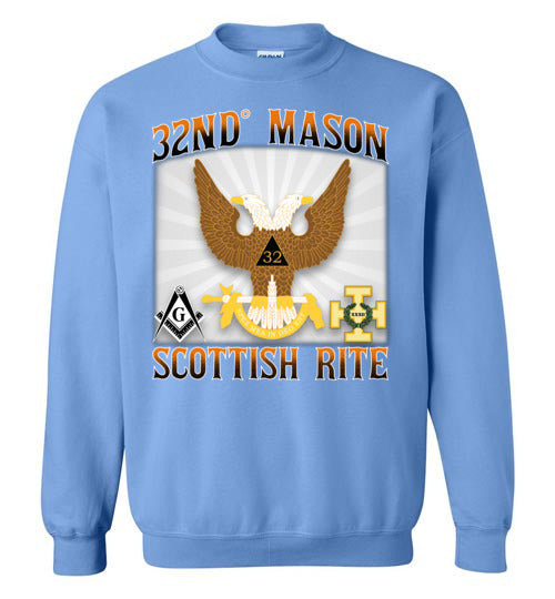 Scottish Rite 32nd Degree Mason Old Style Sweatshirt Wings Up