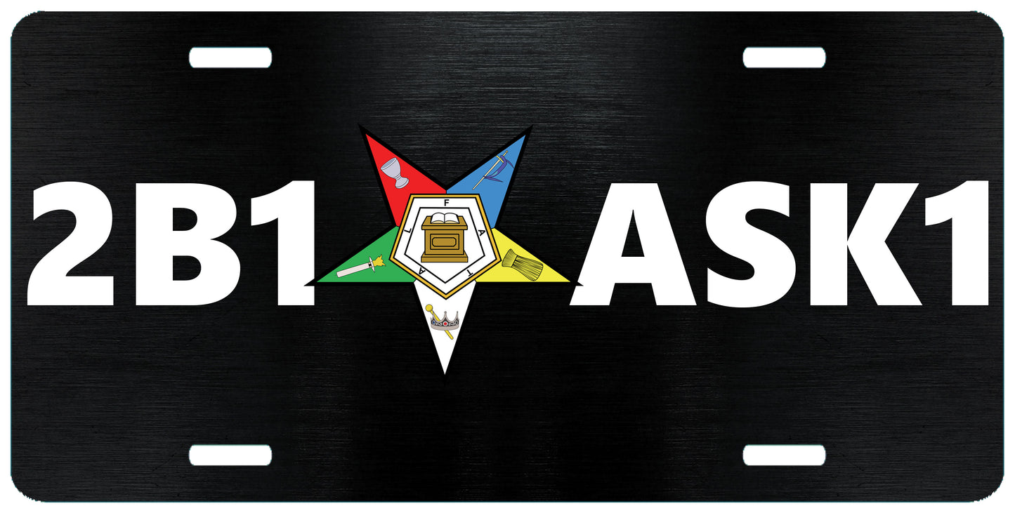 2B1 ASK1 Order of the Eastern Star License Plate