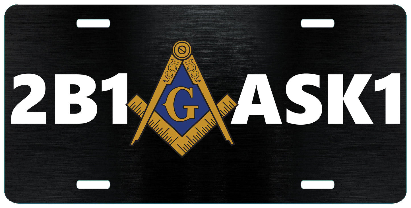 2B1 ASK1 Masonic License Plate