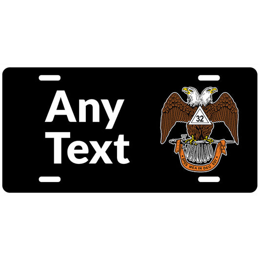 Custom Scottish Rite 32nd Degree Mason License Plate Tag WD