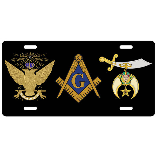 Masonic 33rd Shrine License Plate WU Auto Car Tag Emblem
