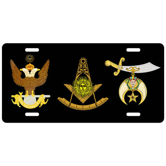 Past Master Mason 33rd Degree Shrine License Plate WU AASR Tag