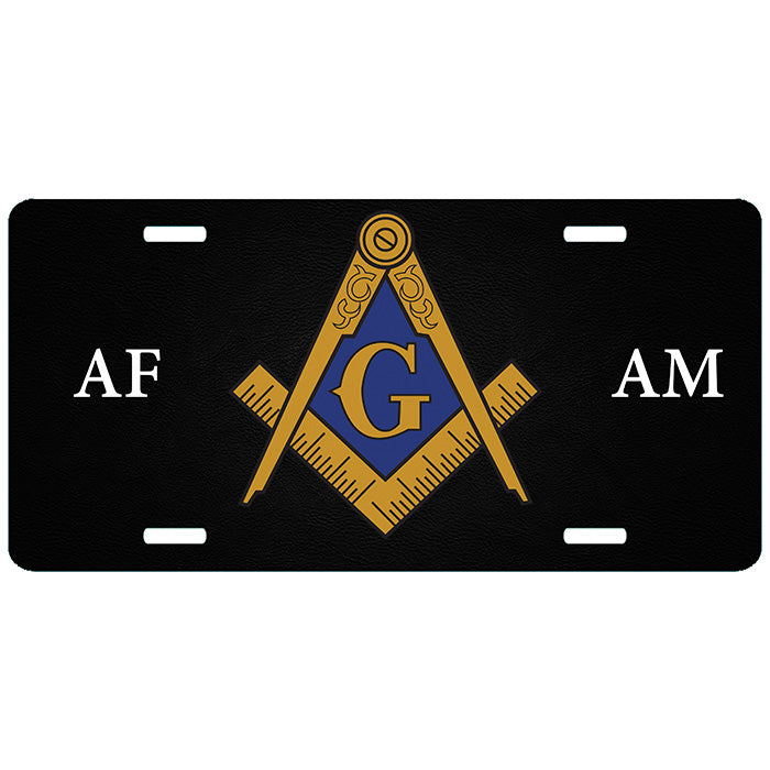 Masonic AFAM Whip License Plate Tag AF&AM Mason