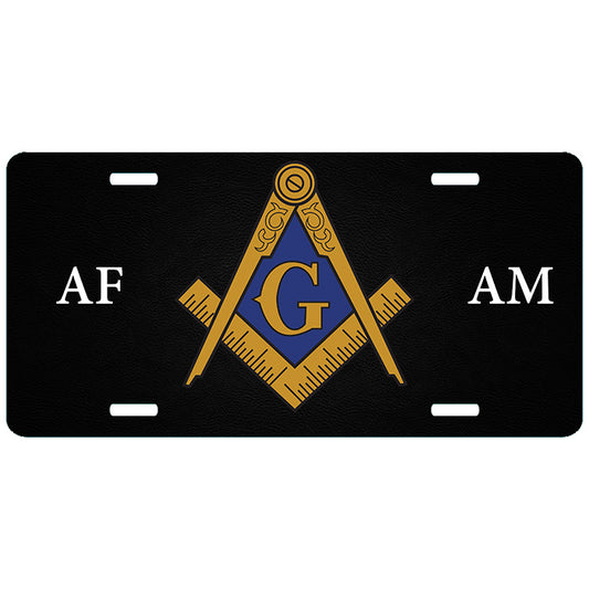 Masonic AFAM Whip License Plate Tag AF&AM Mason