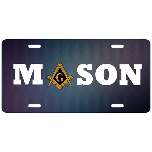 Blue Masonic License Plate Tag