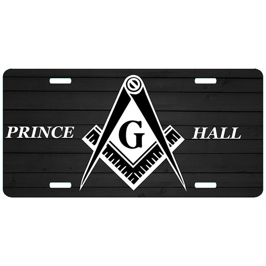 Prince Hall Master Mason Black White License Plate PHA Tag