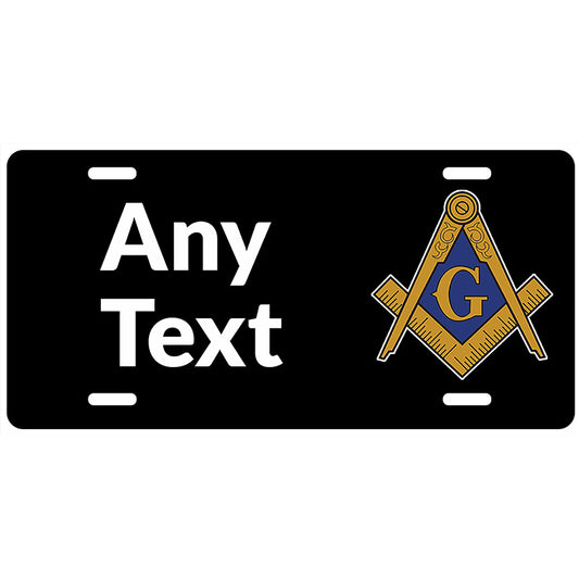 Custom Master Mason License Plate Masonic Tag
