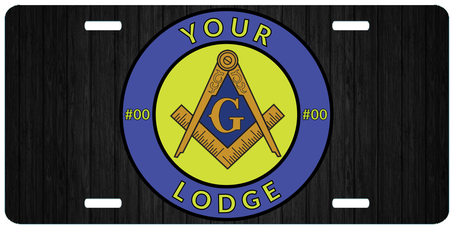 Custom Masonic Lodge License Plate