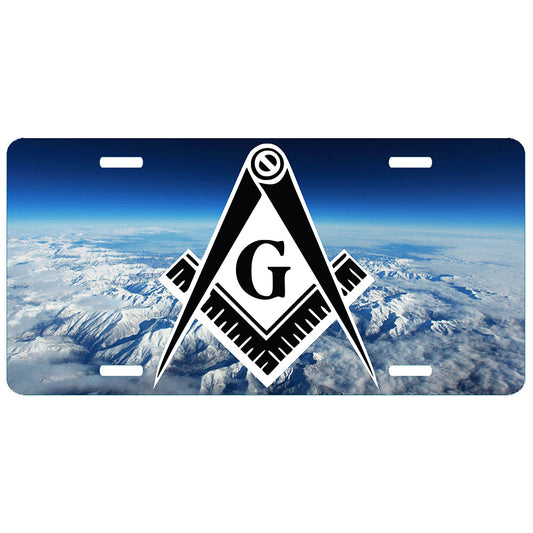 Earth Mountain Masonic License Plate