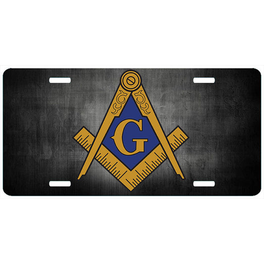 Fade Black Masonic License Plate
