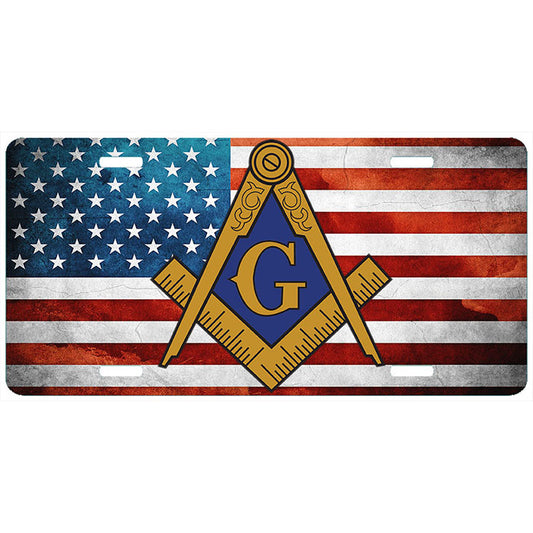 USA Masonic License Plate American Mason Tag