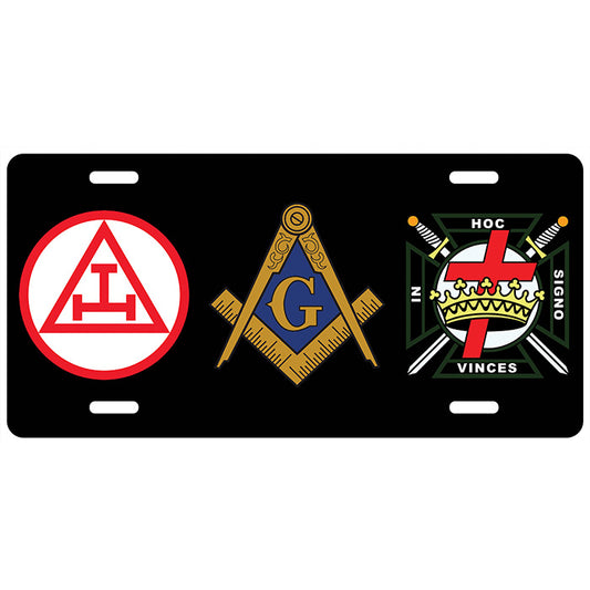 Masonic Royal Arch Knights Templar License Plate York Rite Mason Car Tag