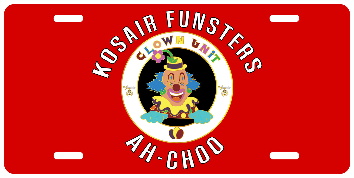 CUSTOM - KOSAIR Shriner Clown Unit License Plate