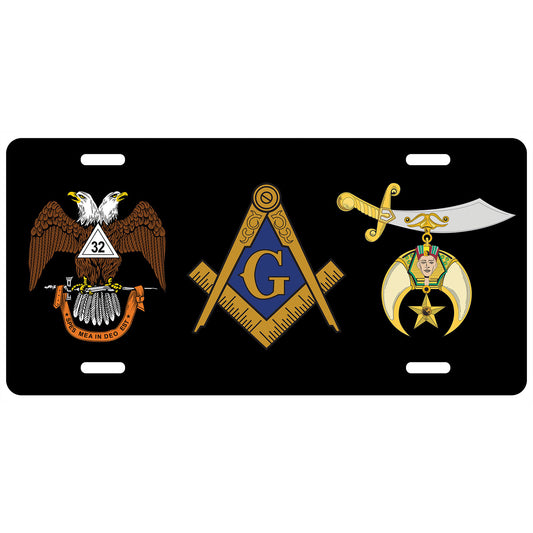 Masonic 32nd Shrine License Plate WD Auto Car Tag Emblem