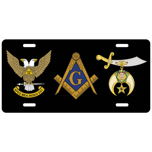 Masonic 32nd Shrine License Plate WU Auto Car Tag Emblem
