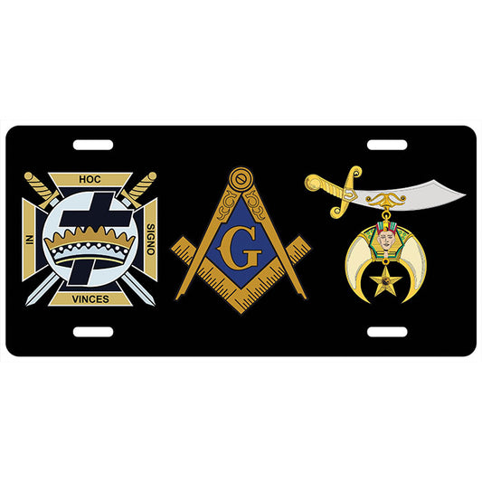 Masonic Knights Templar Shrine License Plate Tag