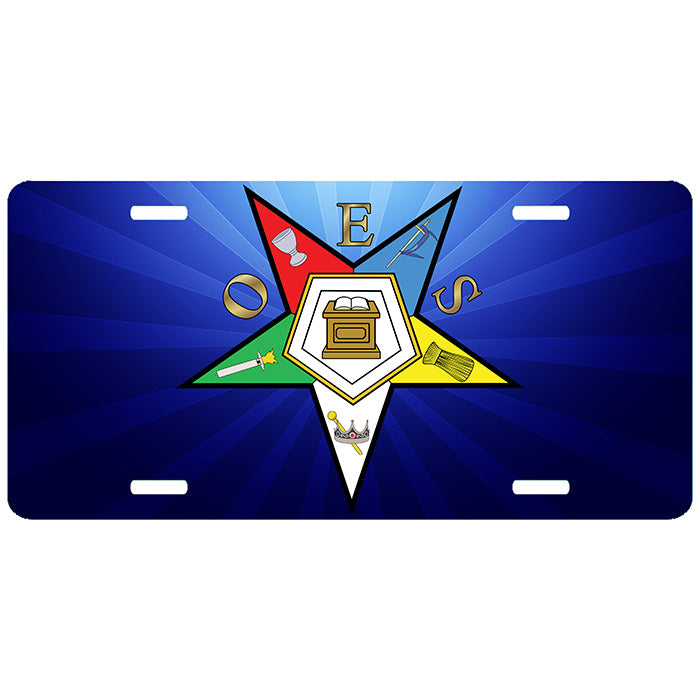 Blue Beam Order of the Eastern Star License Plate OES NO FATAL