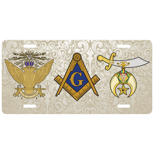Masonic 33rd Shrine License Plate WU Antique Auto Car Tag