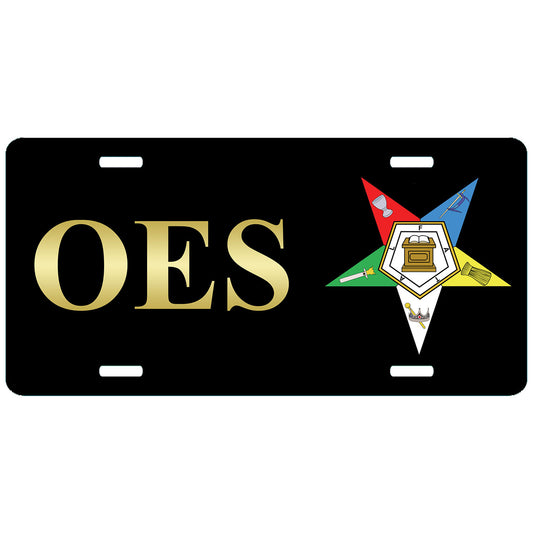 Gold OES License Plate Order of the Eastern Star Tag