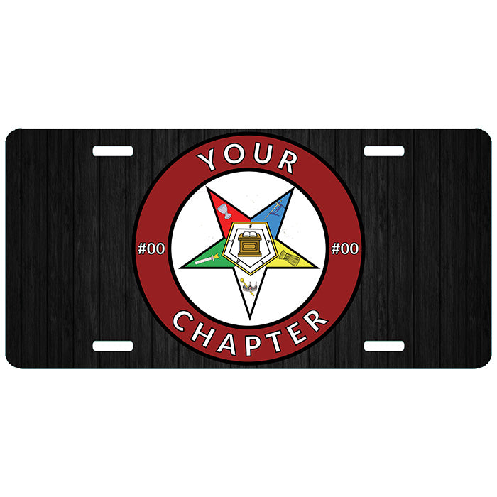 Custom Order of the Eastern Star Chapter License Plate OES