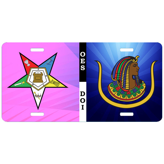 OES DOI Split License Plate Order Eastern Star Daughters of Isis