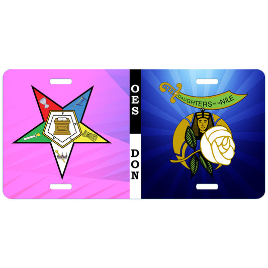 OES DON Split License Plate Order Eastern Star Daughters of the Nile
