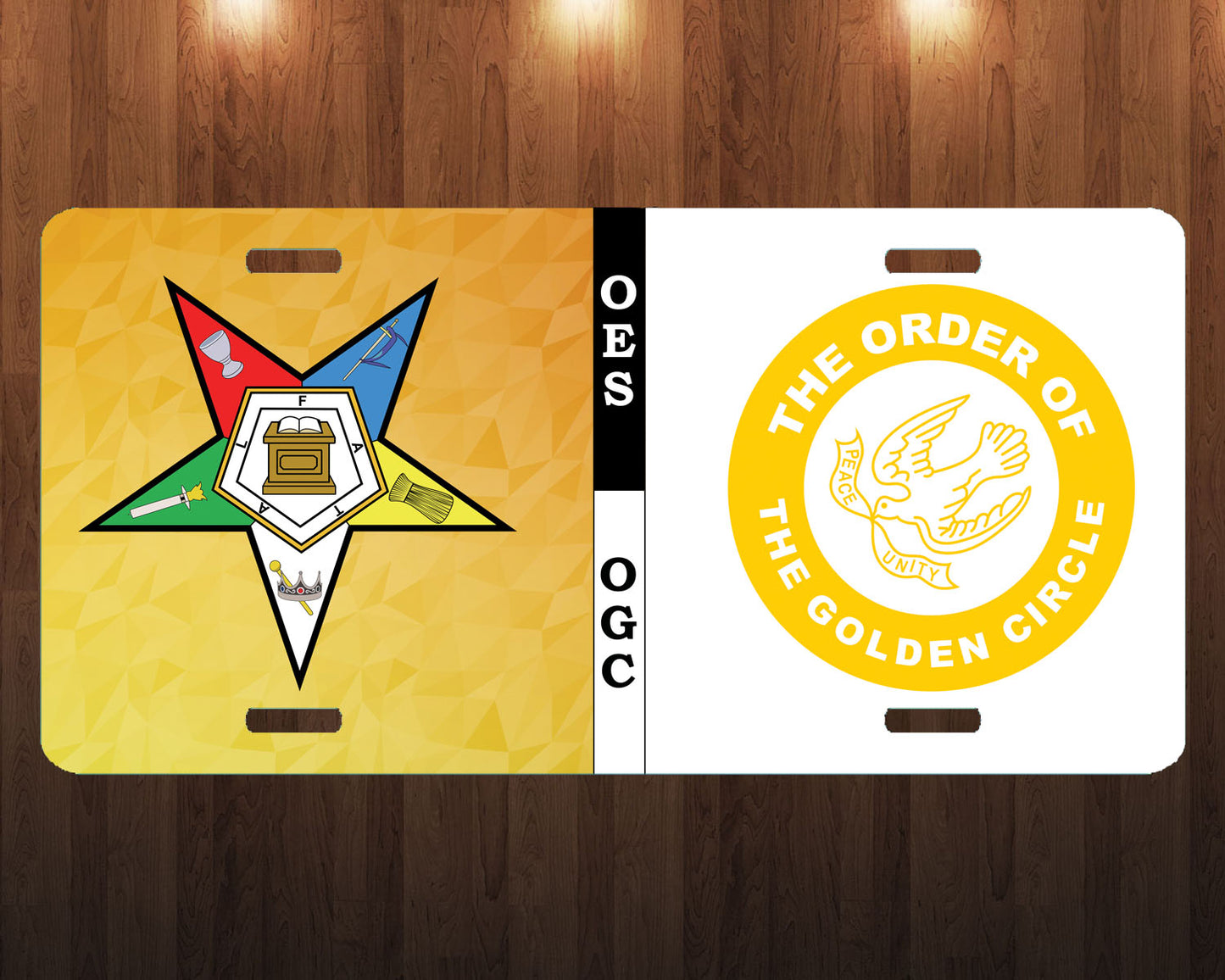 OES OGC Split License Plate Order Eastern Star Golden Circle Tag