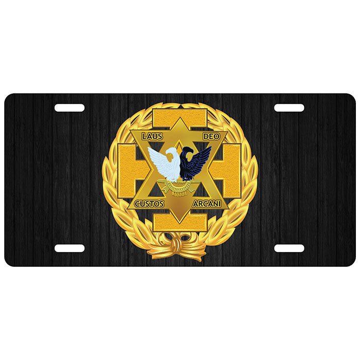Past Commander In Chief Scottish Rite Mason License Plate 32nd WU Tag