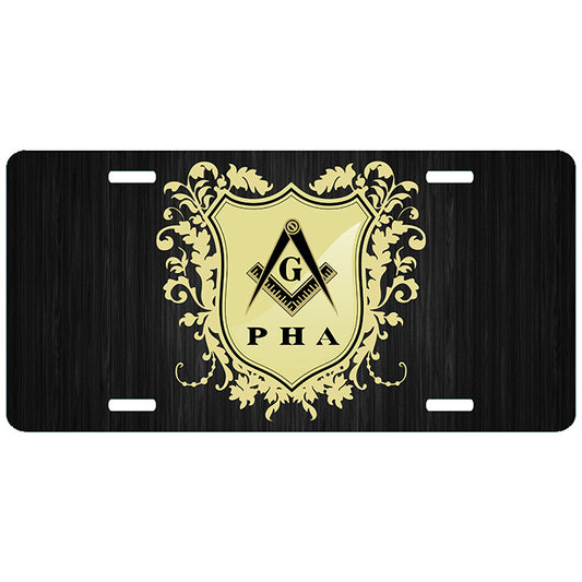 PHA Crest Masonic License Plate Prince Hall