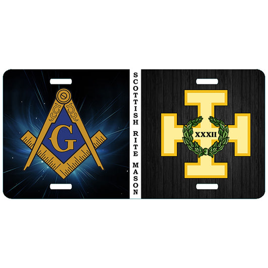 Mason Sublime Prince Royal Secret Split Masonic License Plate