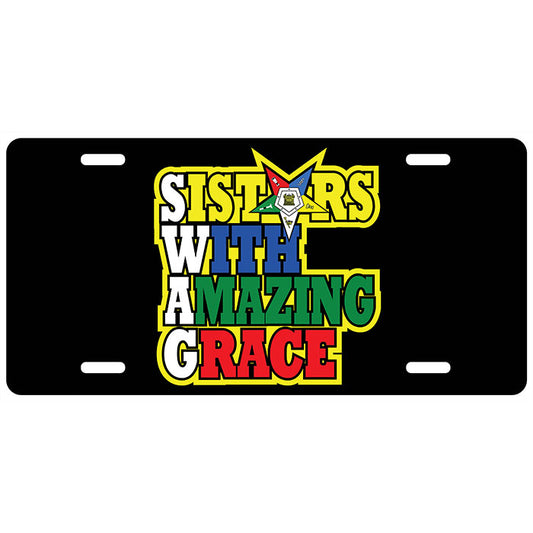 Sisters With Amazing Grace OES Eastern Star License Plate Tag