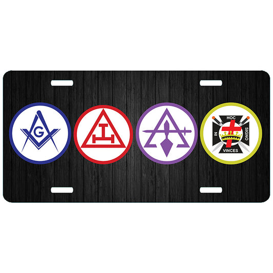 York Rite Masonic License Plate Tag
