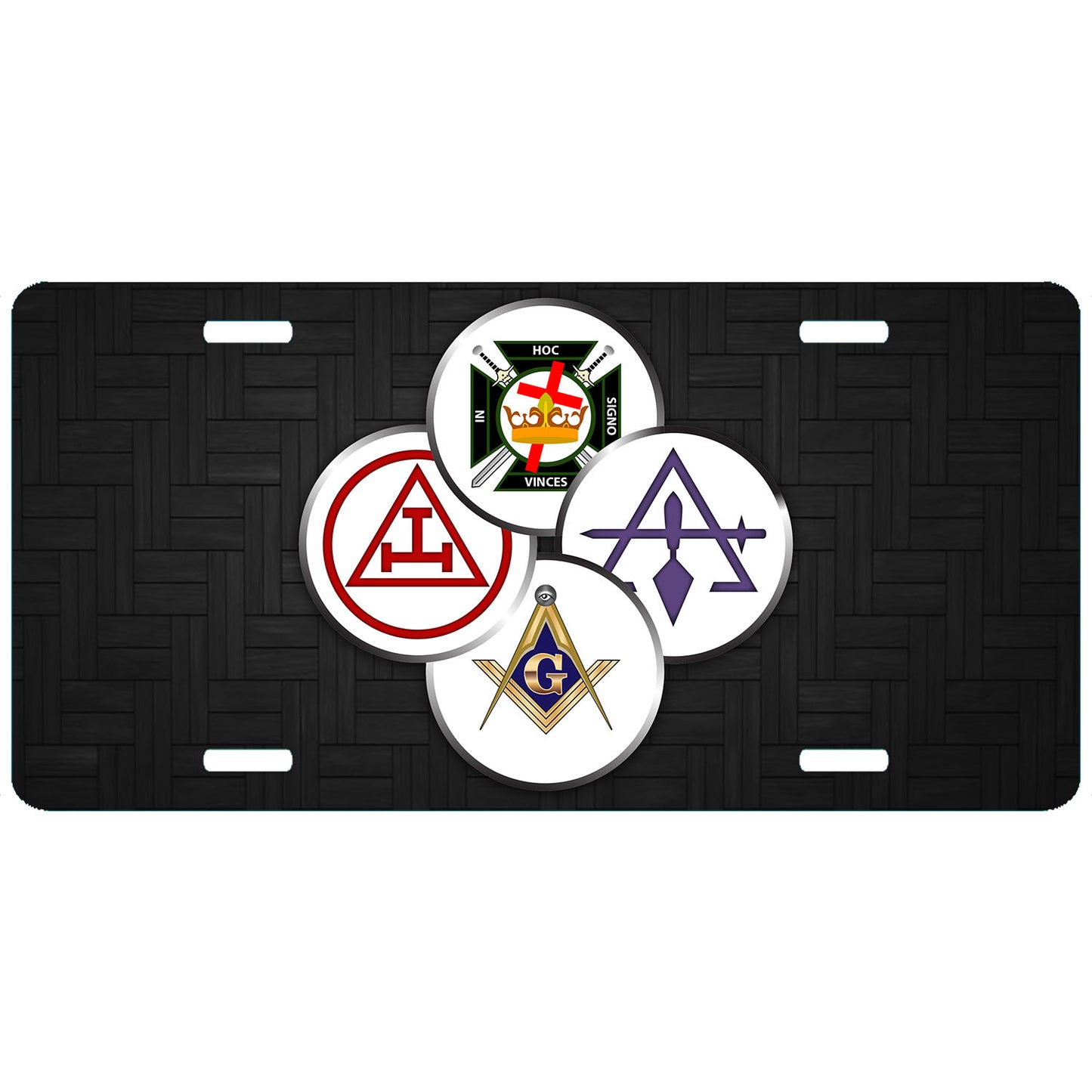 York Rite Circles Masonic License Plate Tag