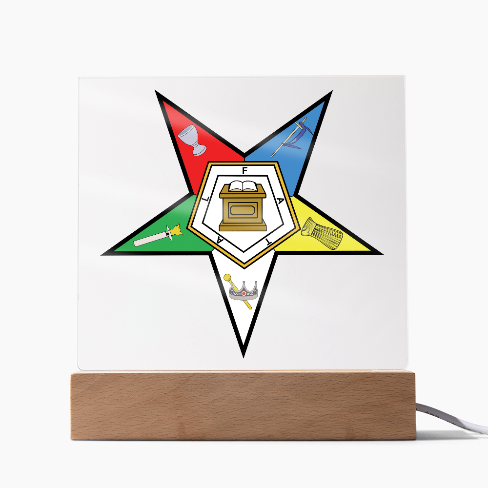 Order of the Eastern Star Square Acrylic Plaque OES