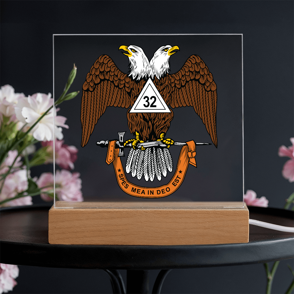 Scottish Rite 32nd Degree Mason Square Acrylic Plaque WD