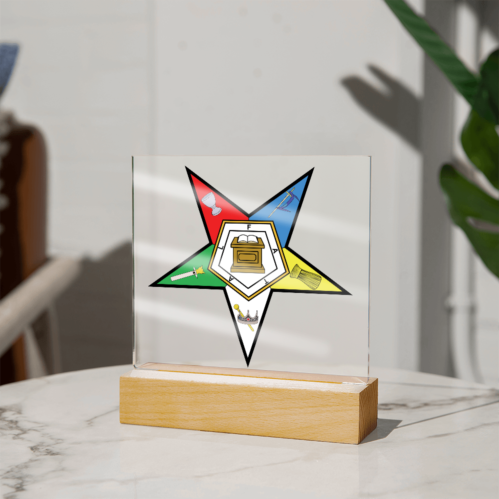 Order of the Eastern Star Square Acrylic Plaque OES