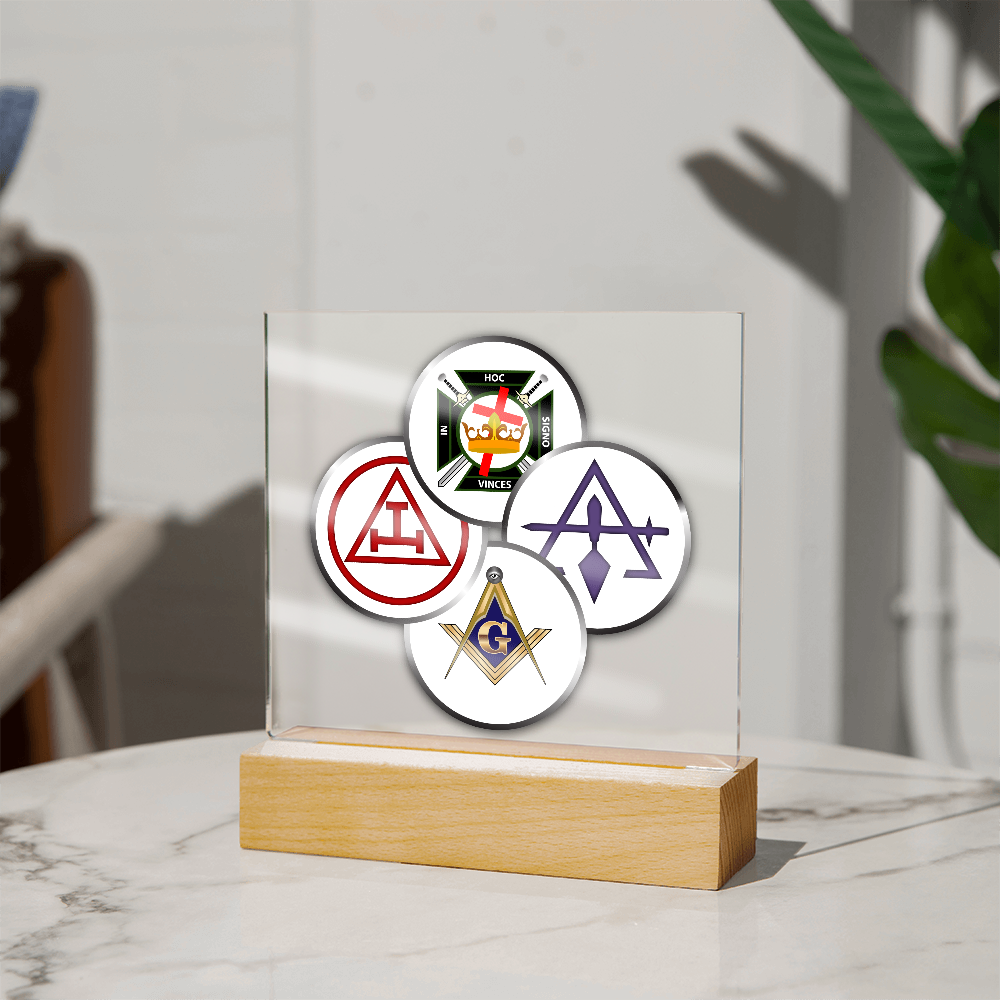 York Rite Mason Square Acrylic Plaque