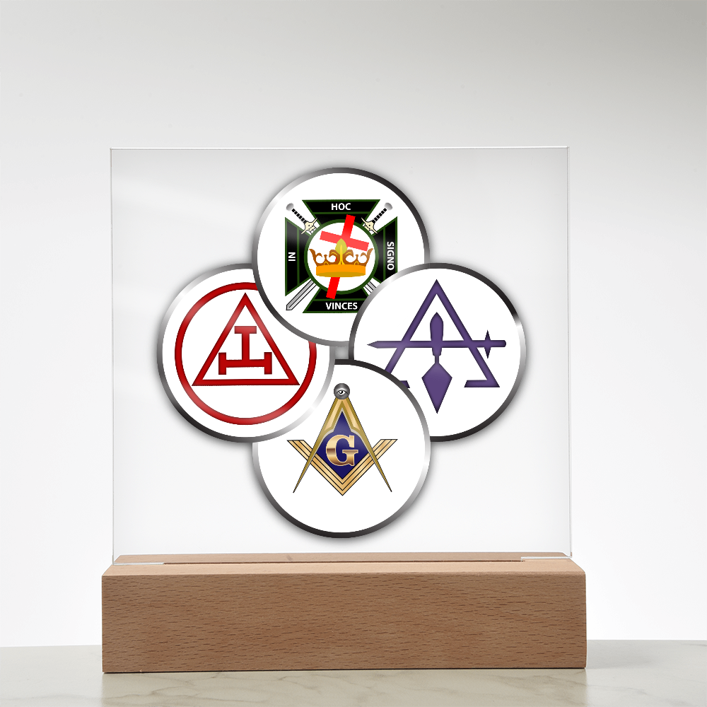 York Rite Mason Square Acrylic Plaque