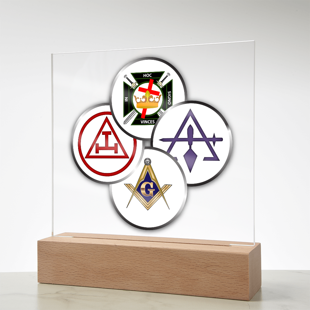 York Rite Mason Square Acrylic Plaque